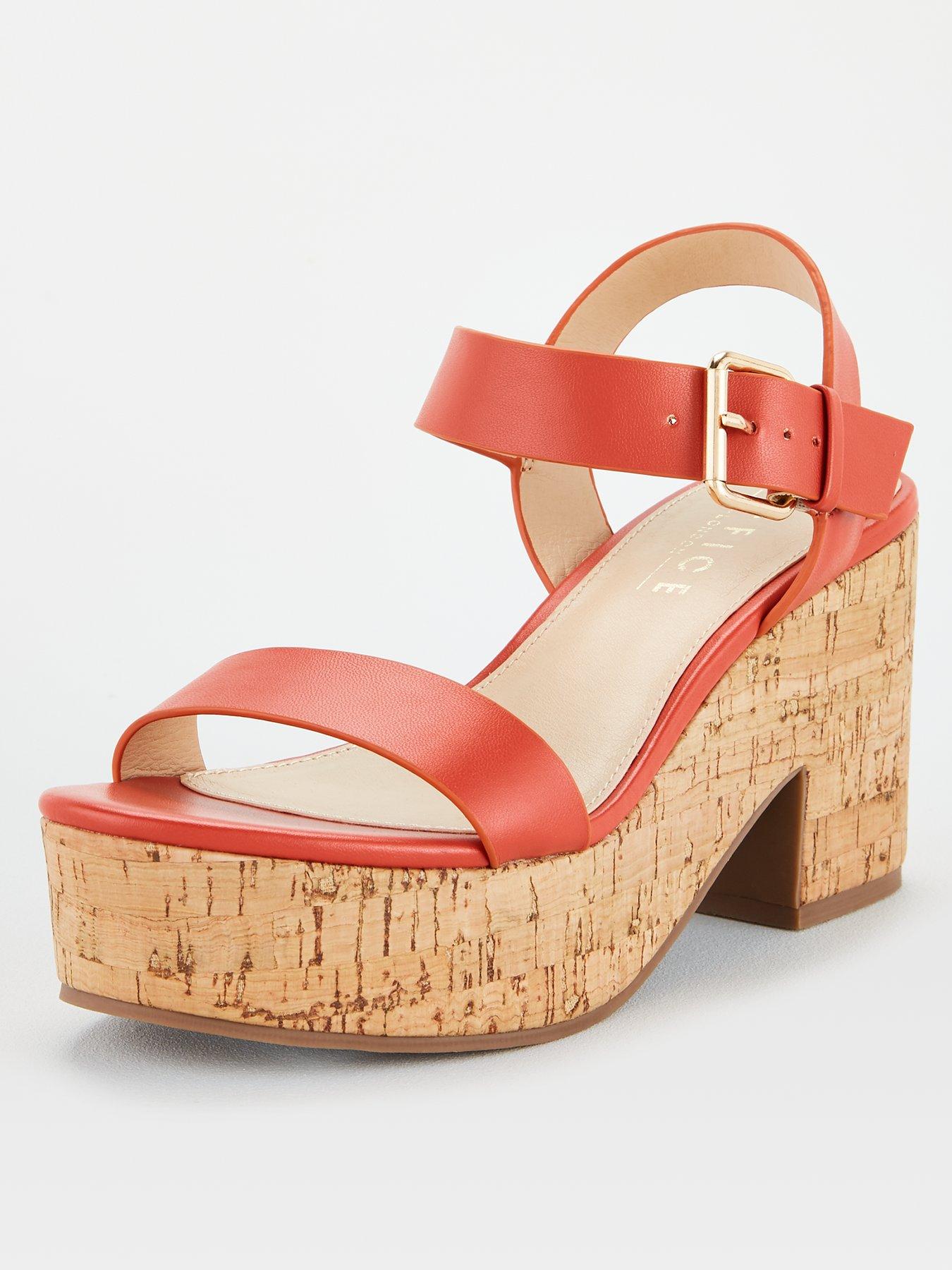 coral barely there heels