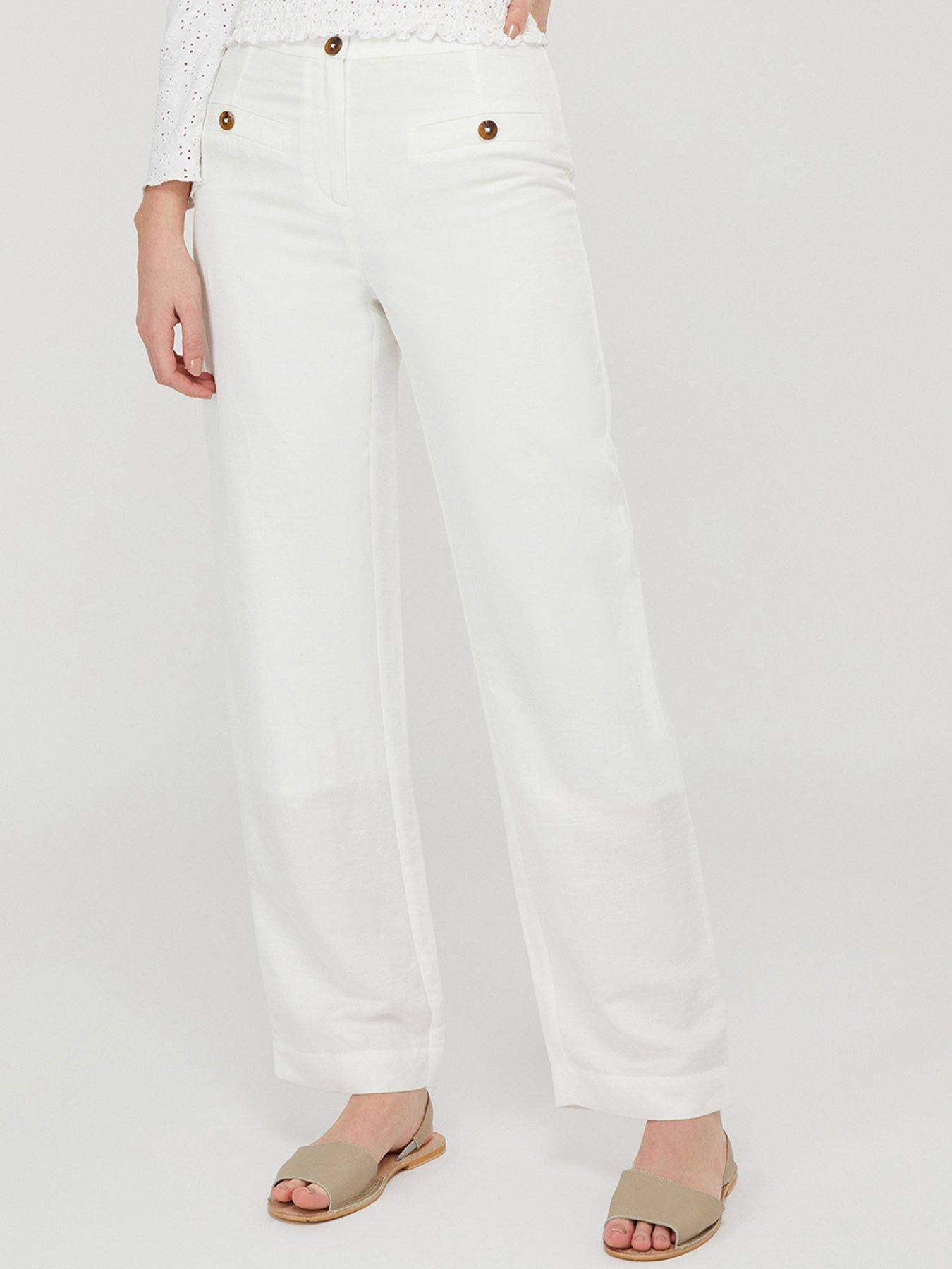 white linen trousers