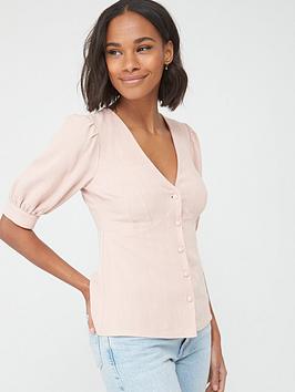 V by Very V By Very Casual Button Through Blouse - Blush Picture