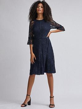 Dorothy Perkins Dorothy Perkins Cropped Sleeve Tilly Midi Dress - Navy Picture