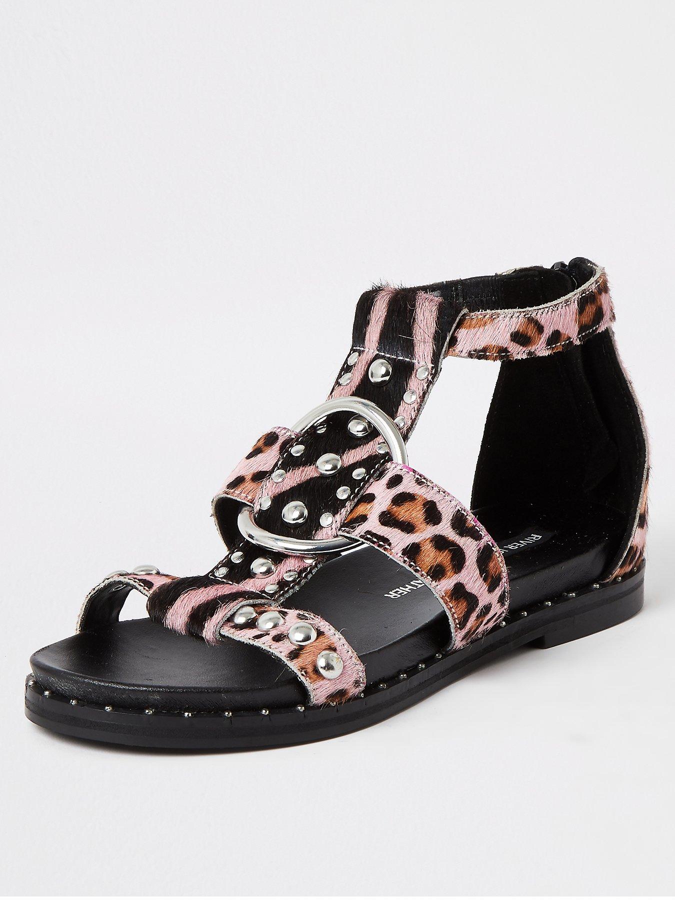 river island pink sandals