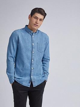 Burton Menswear London Burton Menswear London Light Wash Long Sleeve Denim  ... Picture