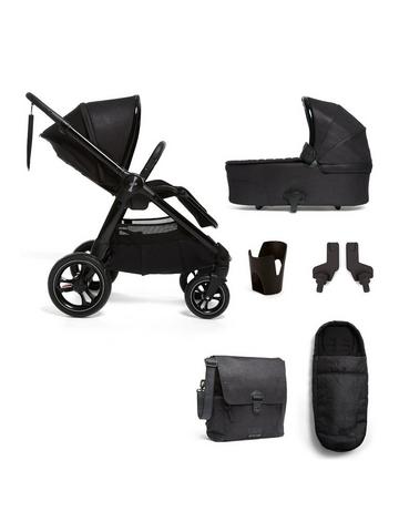 Mamas /& Papas Ocarro Water Resistant Black Suedette 2 Way Changing Bag with Change Mat /& Insulated Bottle Holder Raven