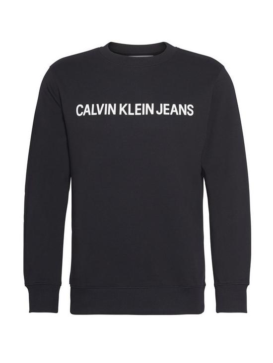 front image of calvin-klein-jeans-institutional-logo-sweatshirt