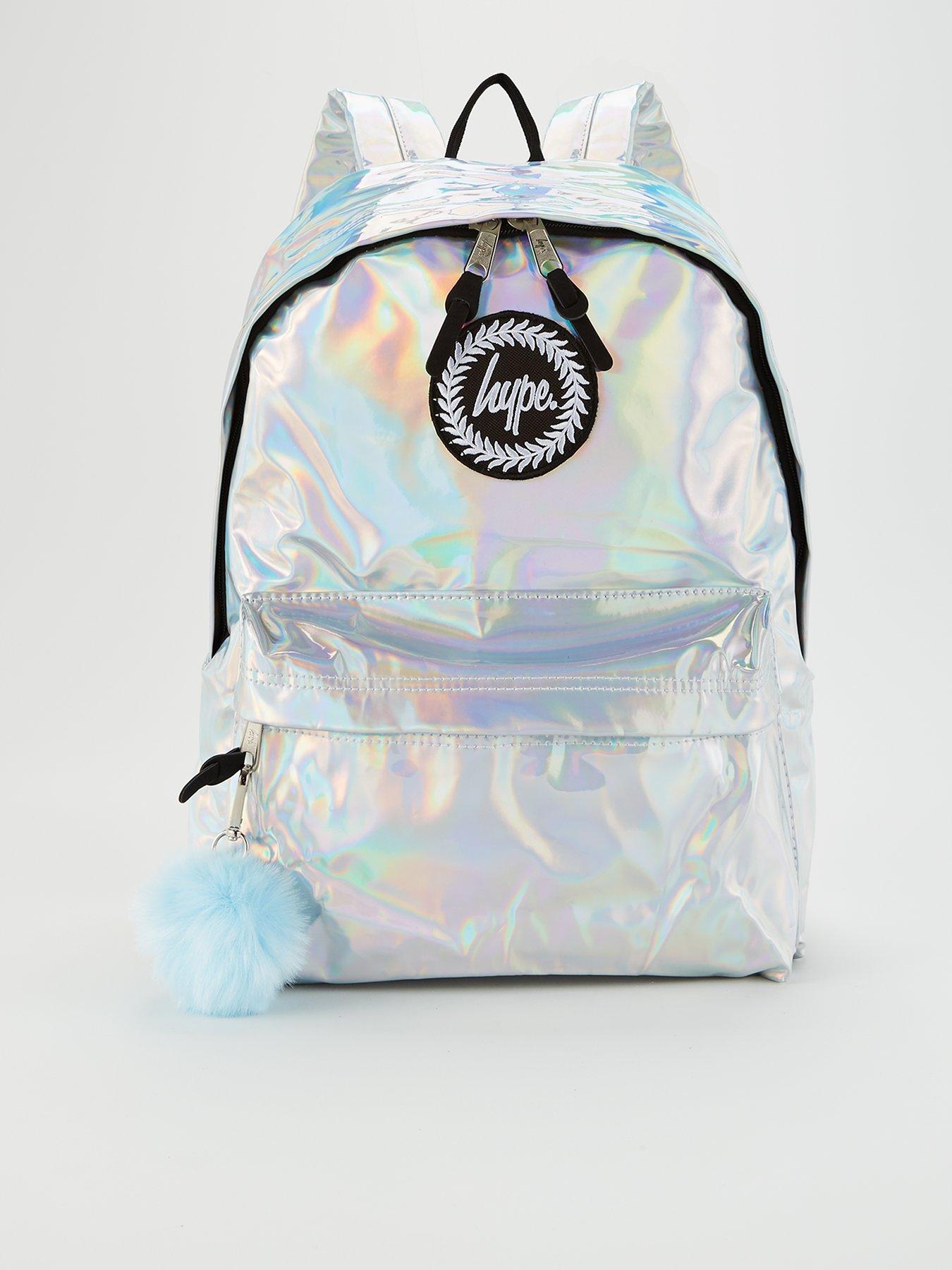 hype silver holographic backpack