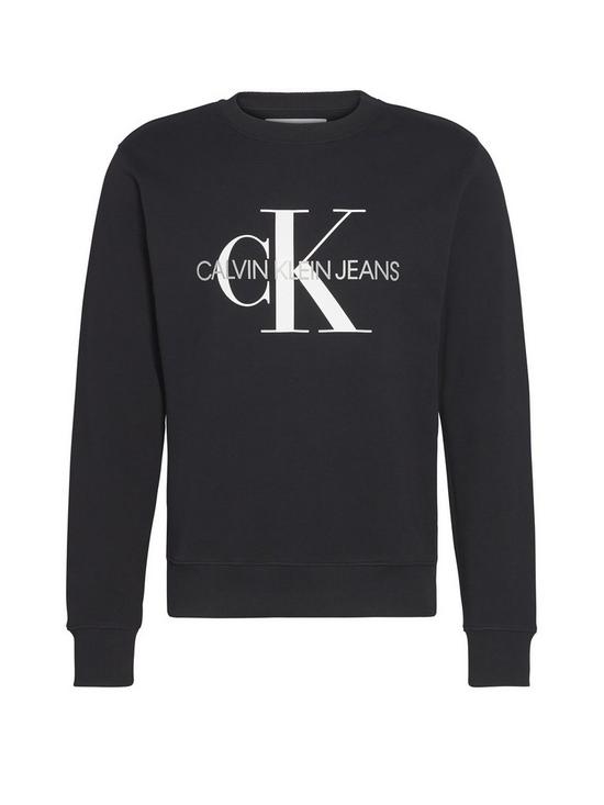 front image of calvin-klein-jeans-iconic-monogram-crew-sweatshirt