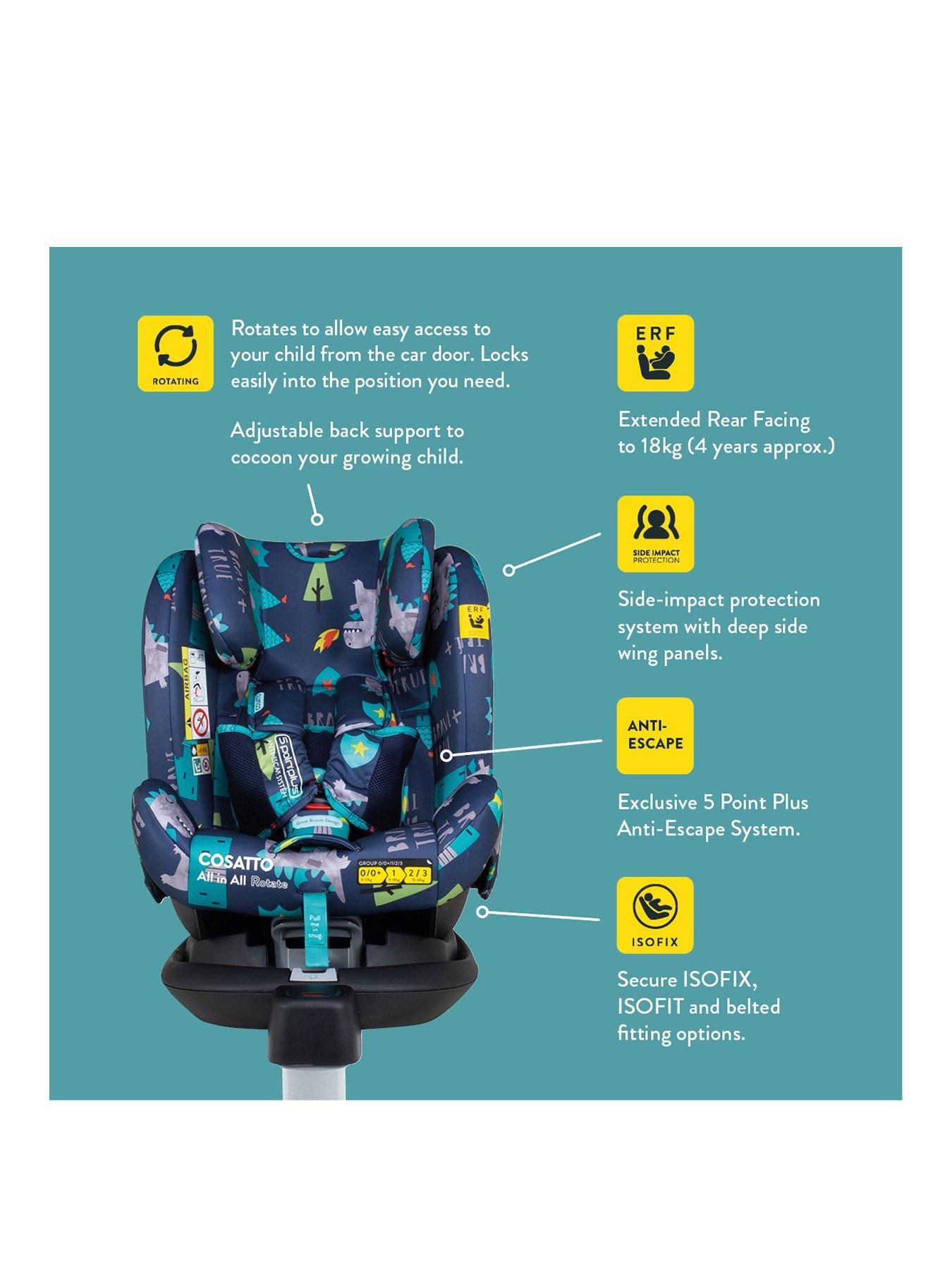 Image 2 of 8 of Cosatto All in All 360 Rotate Group 0+ 1/2/3, ISOFIX / Belt Fitted Car Seat