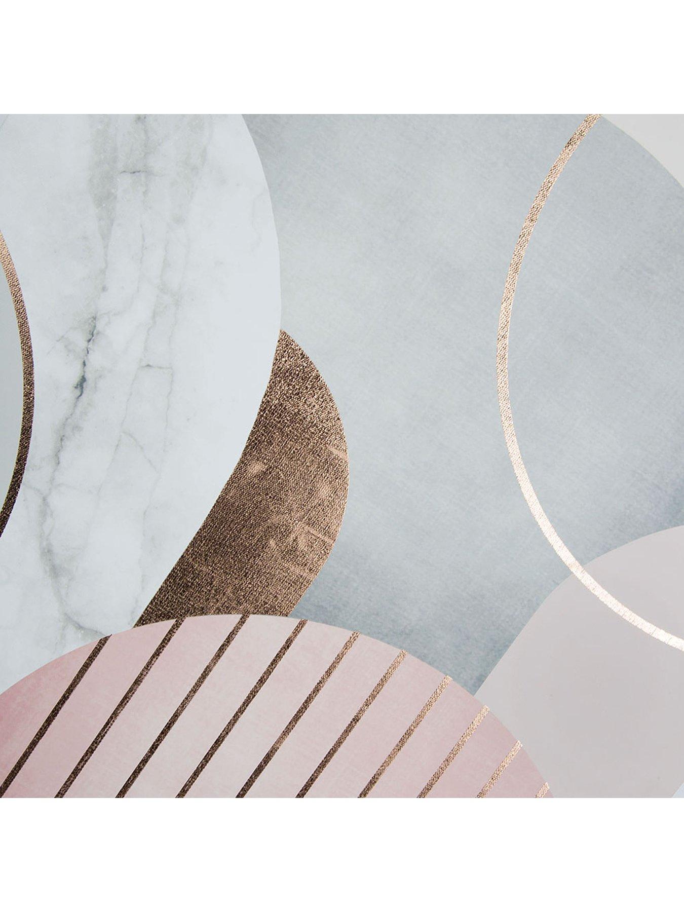  image of art-for-the-home-pink-amp-grey-art-deco-canvas-wall-art