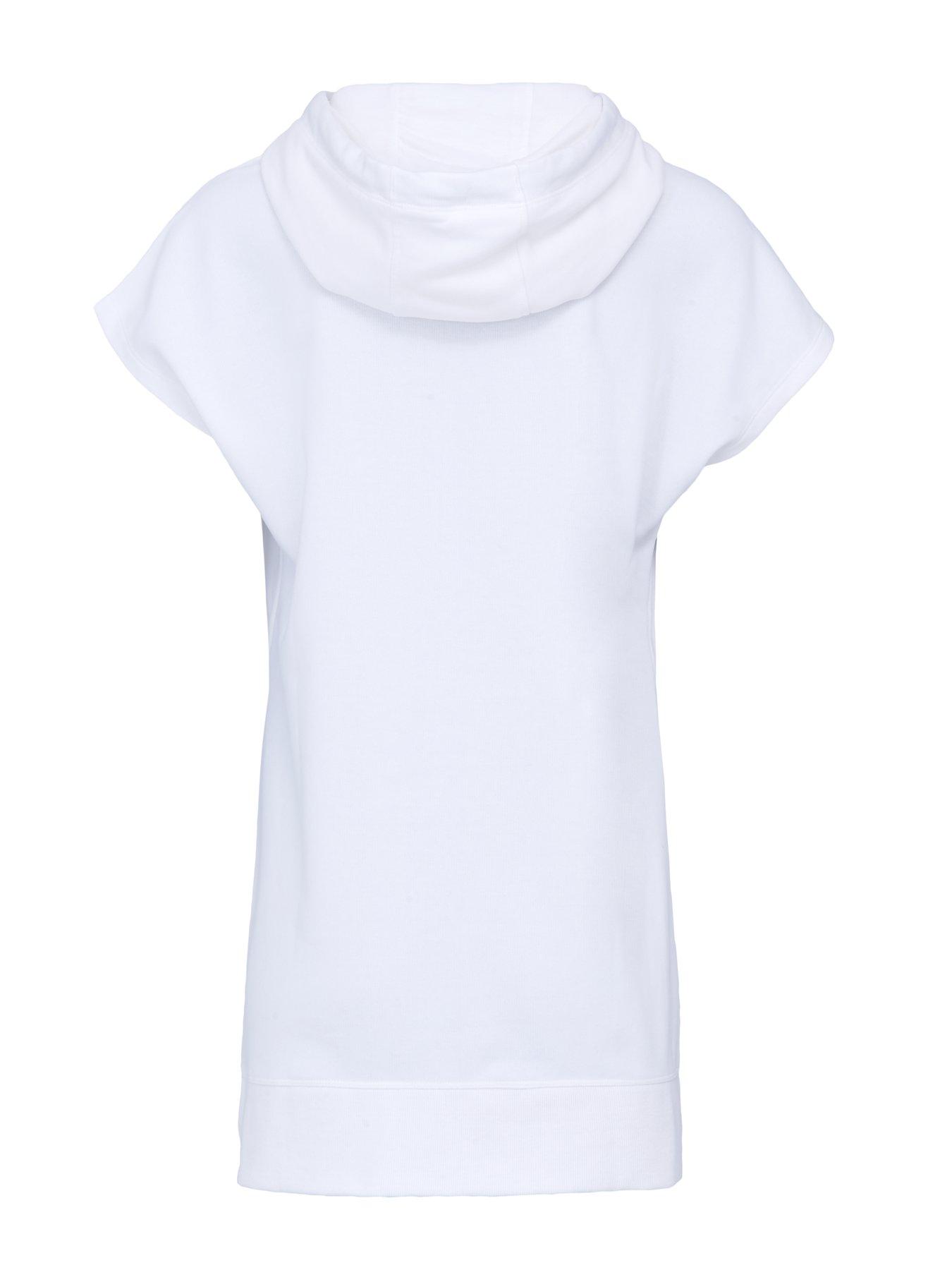 dkny sport logo hooded sweatshirt dress