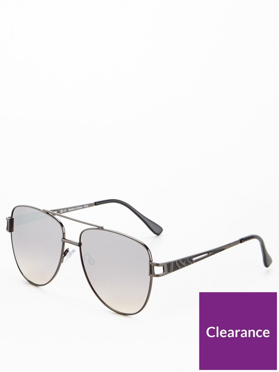 front image of v-by-very-metal-frame-sunglasses-silver