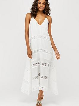 Accessorize   Lace Insert Maxi Dress - White