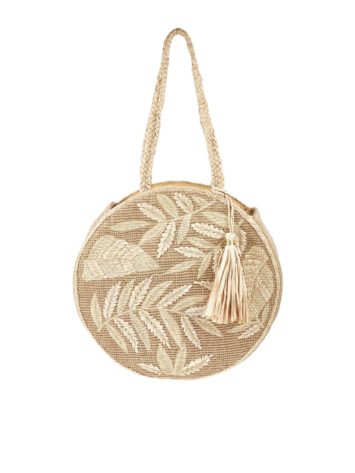 raffia bag round