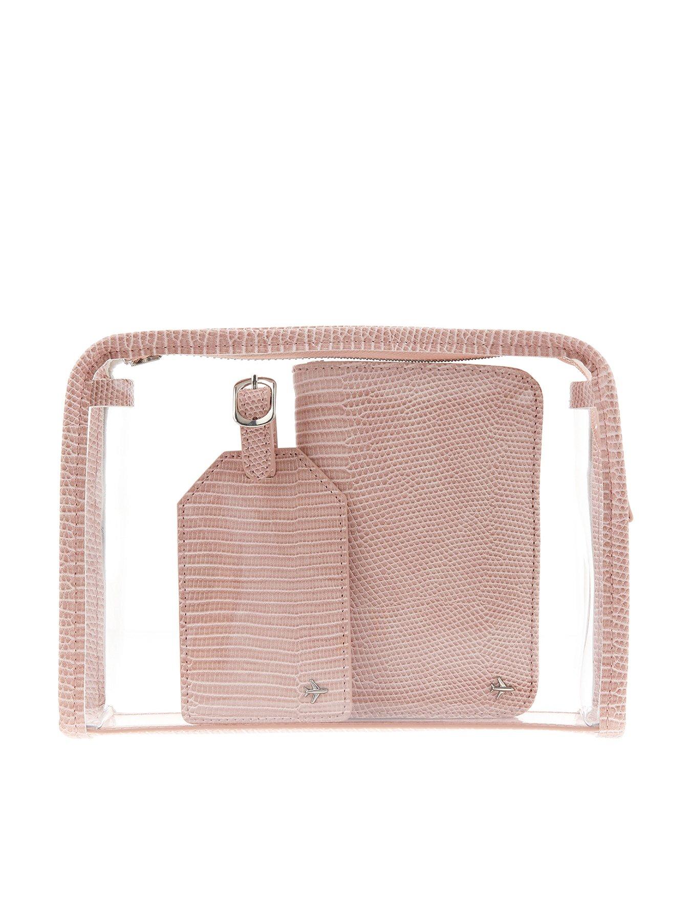 CoKate Passport Wallet And Luggage Tag Travel Set Wallet For Card Money Ticket Mobile Pink Set