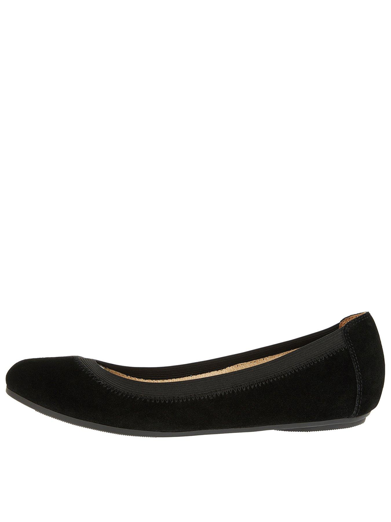 Accessorize Elasticated Suede Ballerina Shoes Black