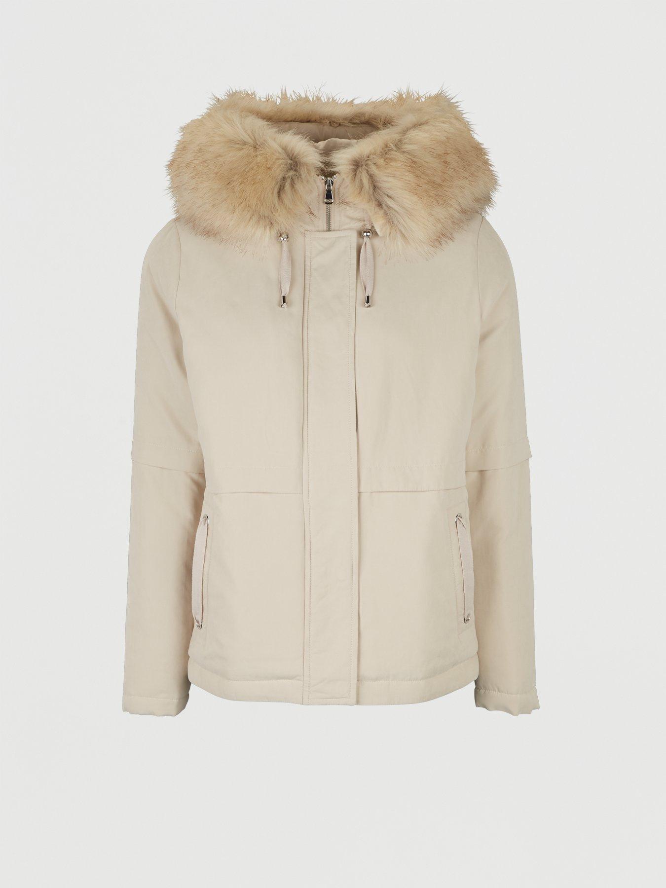 fluffy parka coat