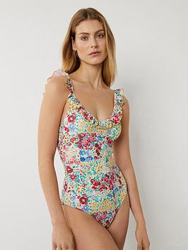Warehouse Warehouse Floral Frill Swimsuit - Multi Picture