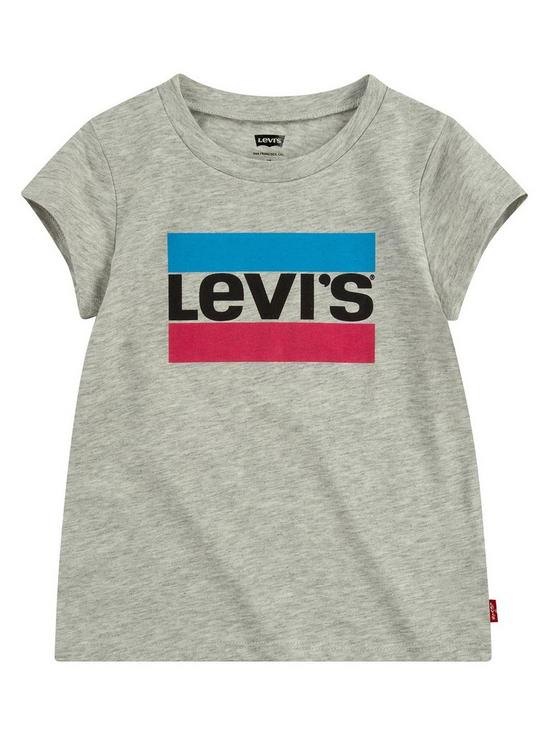 front image of levis-girls-short-sleeve-sportswear-logo-t-shirt