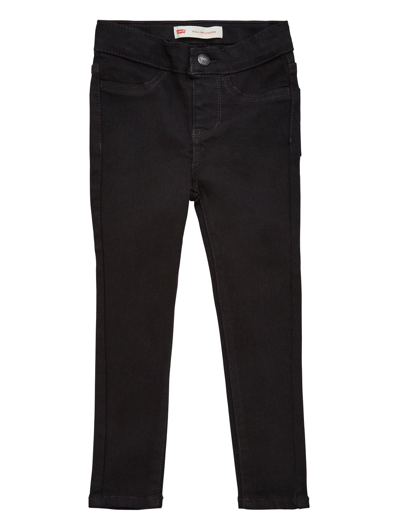 undefined Girls Pull On Denim Jeggings - Black