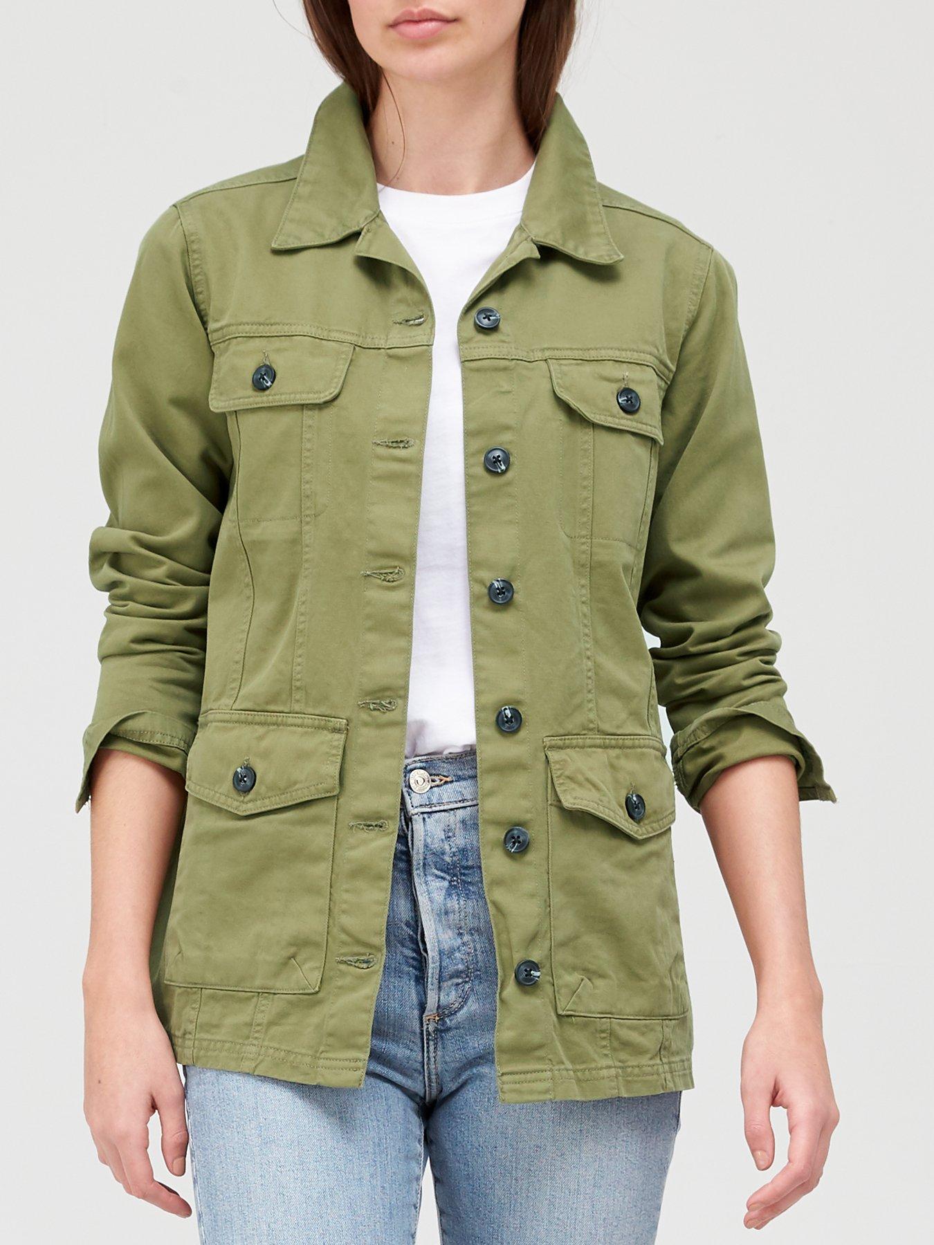 khaki green parka coat womens