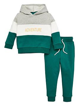 V by Very V By Very Boys Adventure Colour Block Jog Set - Green Picture