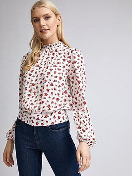 Dorothy Perkins Dorothy Perkins Ditsy Long Sleeve Top - Ivory Picture