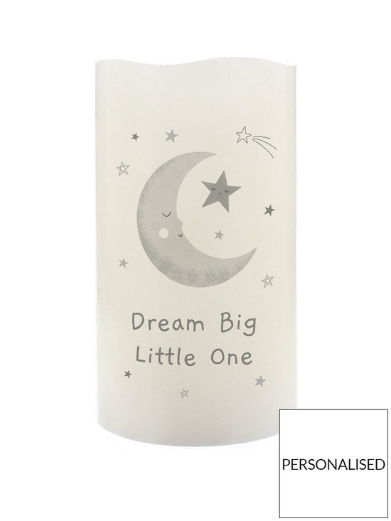 front image of the-personalised-memento-company-personalised-moon-amp-stars-led-candle-night-light