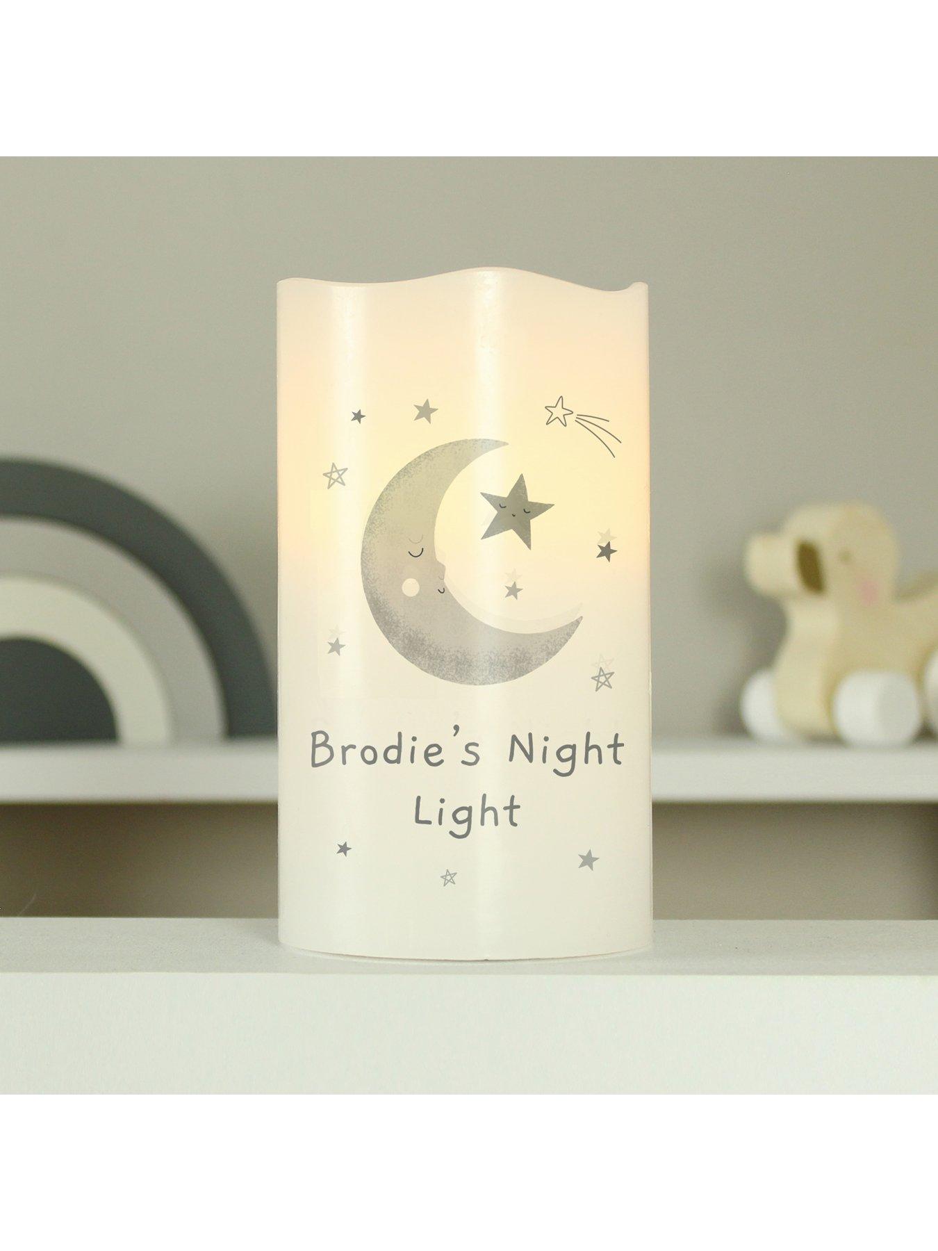  image of the-personalised-memento-company-personalised-moon-amp-stars-led-candle-night-light