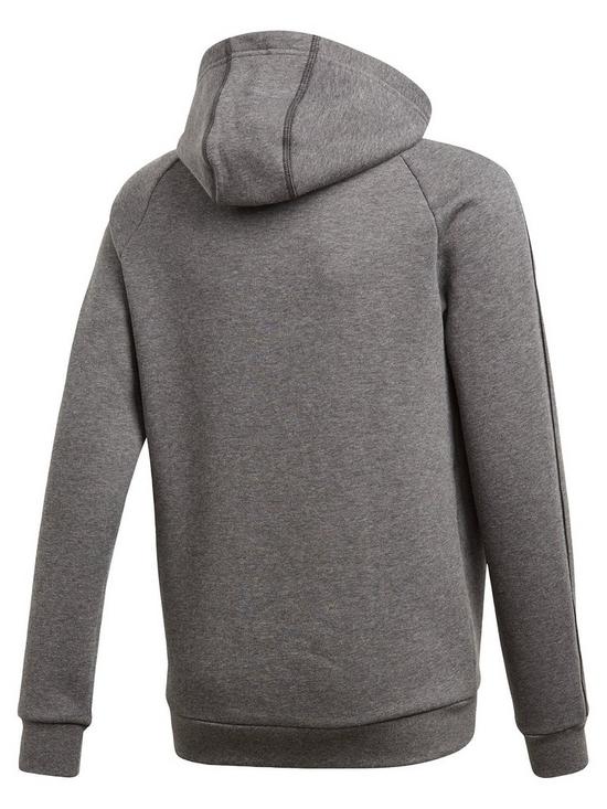 back image of adidas-youth-core-18-sweat-hooded-tracksuit-top-grey
