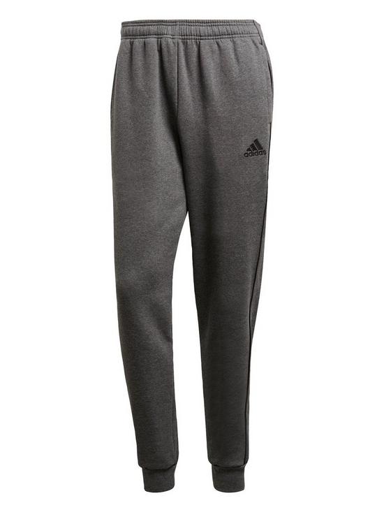 front image of adidas-core-18-sweat-tracksuit-bottoms-grey