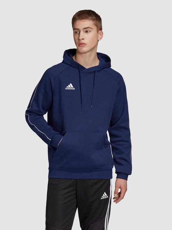 front image of adidas-mens-core-18-sweat-hooded-tracksuit-top