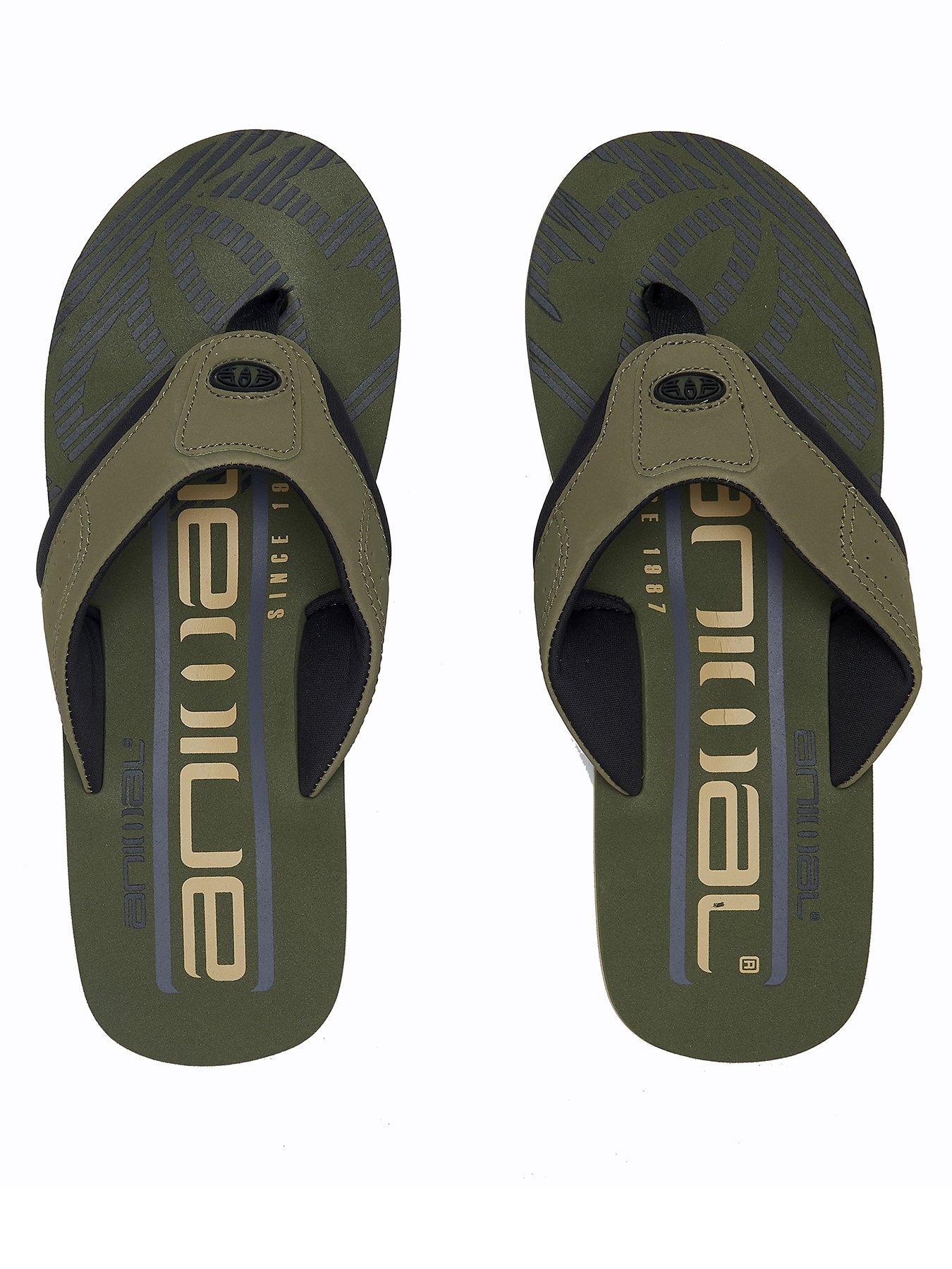 khaki green flip flops