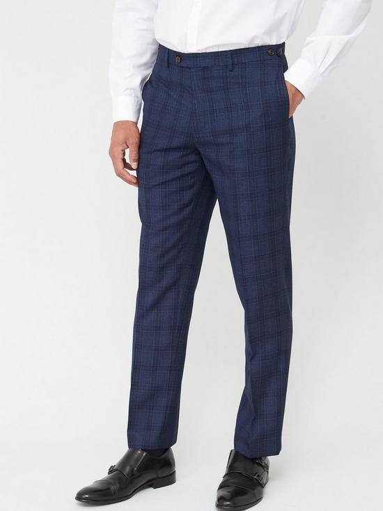 front image of skopes-tailored-minworth-trousers-blue-check
