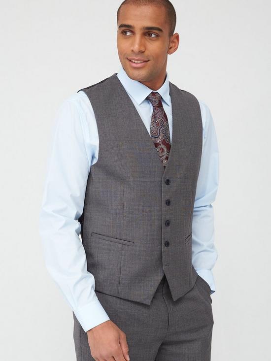 front image of skopes-standard-pietro-waistcoat-grey-textured-weave