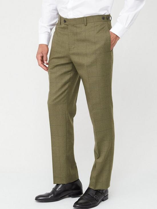front image of skopes-tailored-moonen-trousers-olive-check