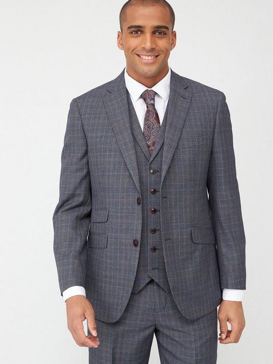 front image of skopes-tailored-witton-jacket-greyblue-check