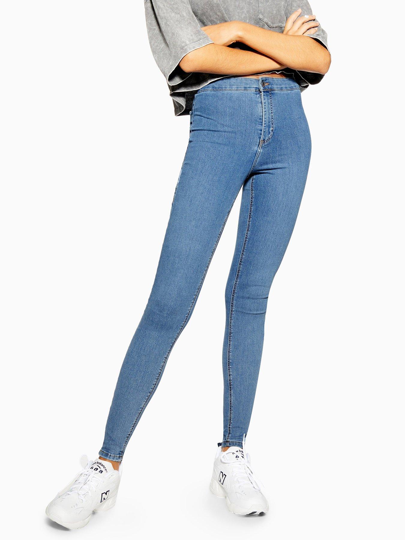topshop blue joni jeans