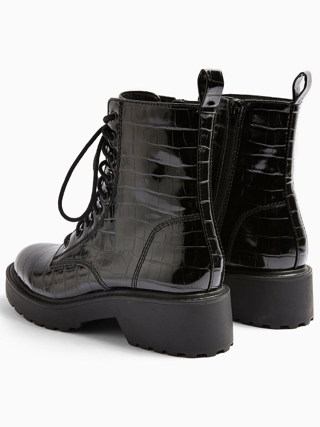 patent boots topshop