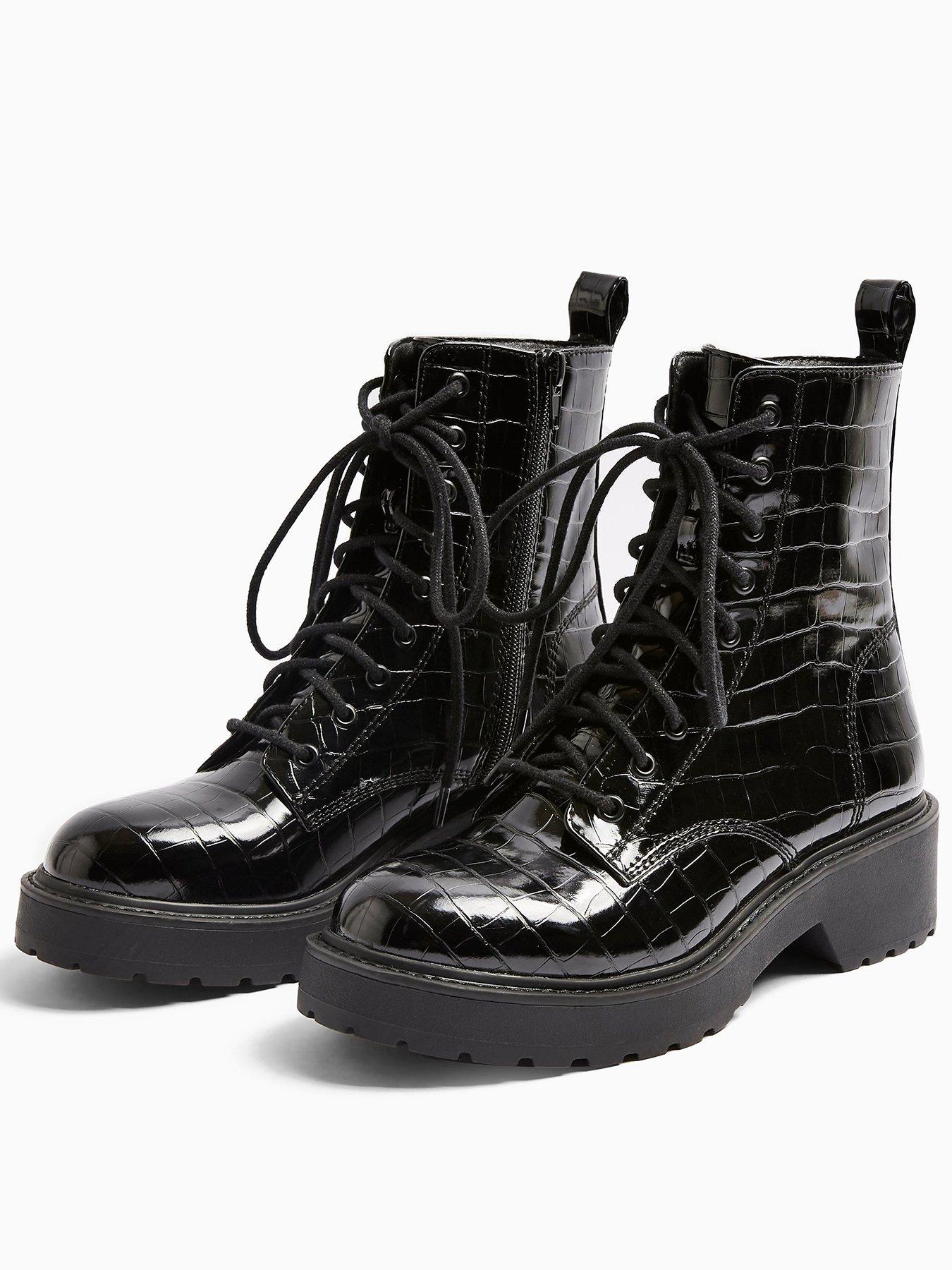 black croc boots topshop