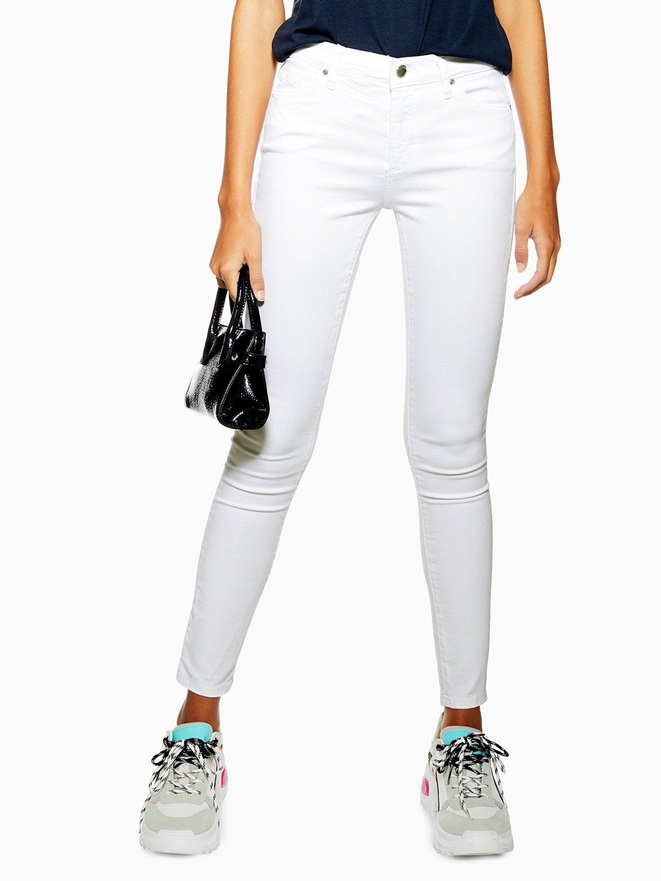 Topshop Leigh Jeans White Littlewoods Com