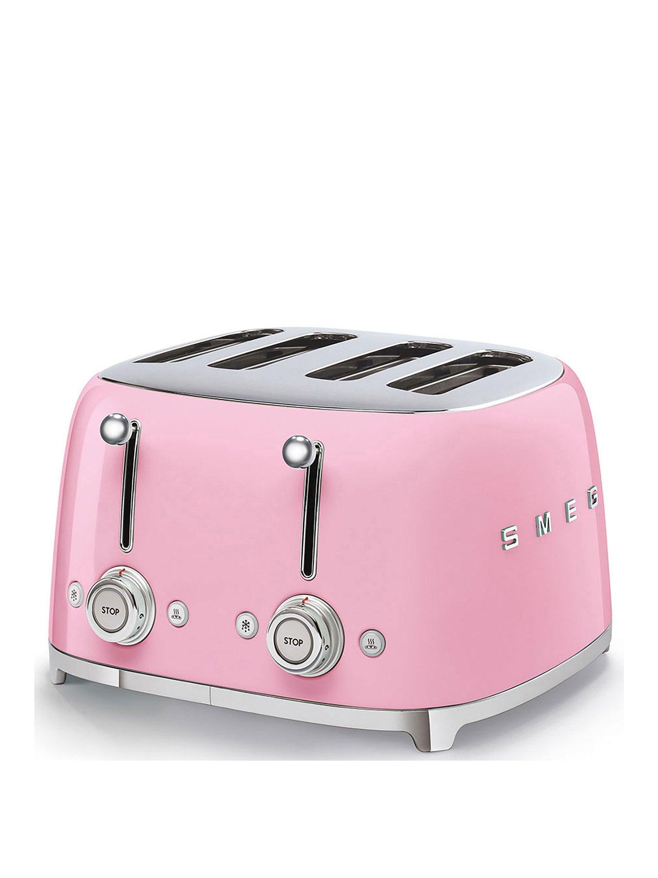 Smeg TSF03 Retro Style 4 Slice Toaster, 2000W - Pastel Pink