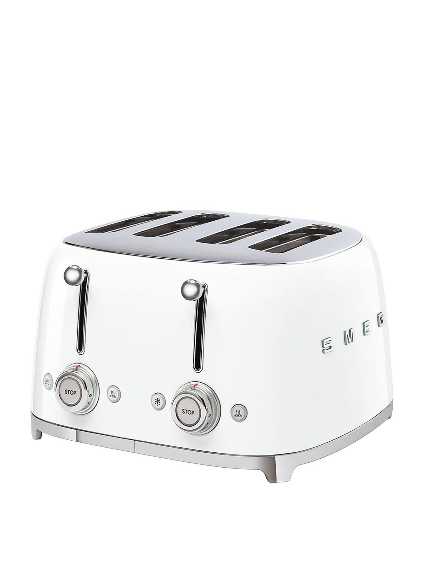 Smeg TSF03 Retro Style 4-Slice Toaster, 2000W - White