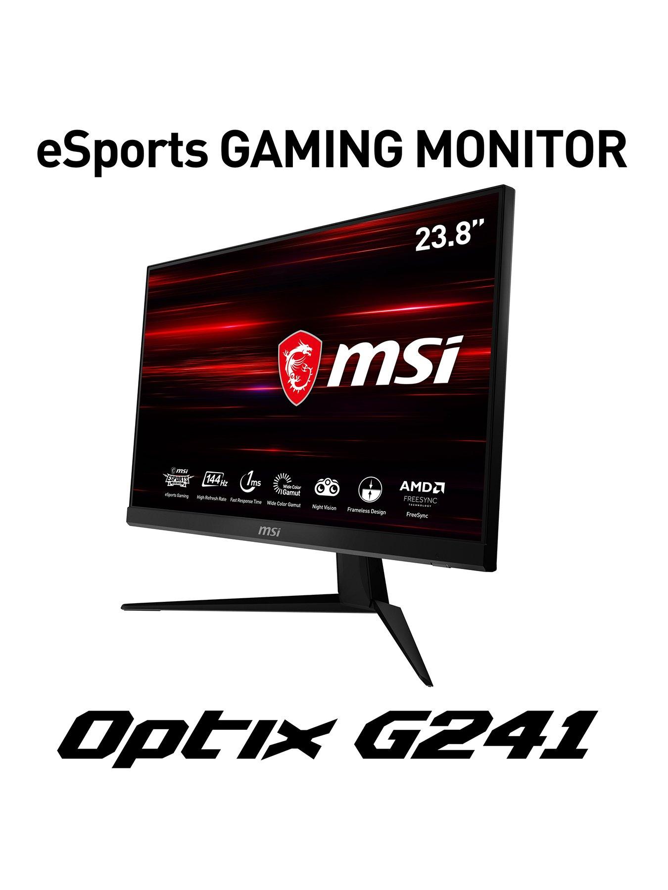 Msi Optix G241 23 8 Inch Full Hd Ips 1ms 144hz Amd Freesync Flat Gaming Monitor Black Littlewoods Com