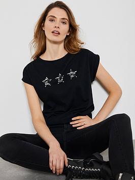 Mint Velvet Mint Velvet Sara Star T-Shirt - Black Picture