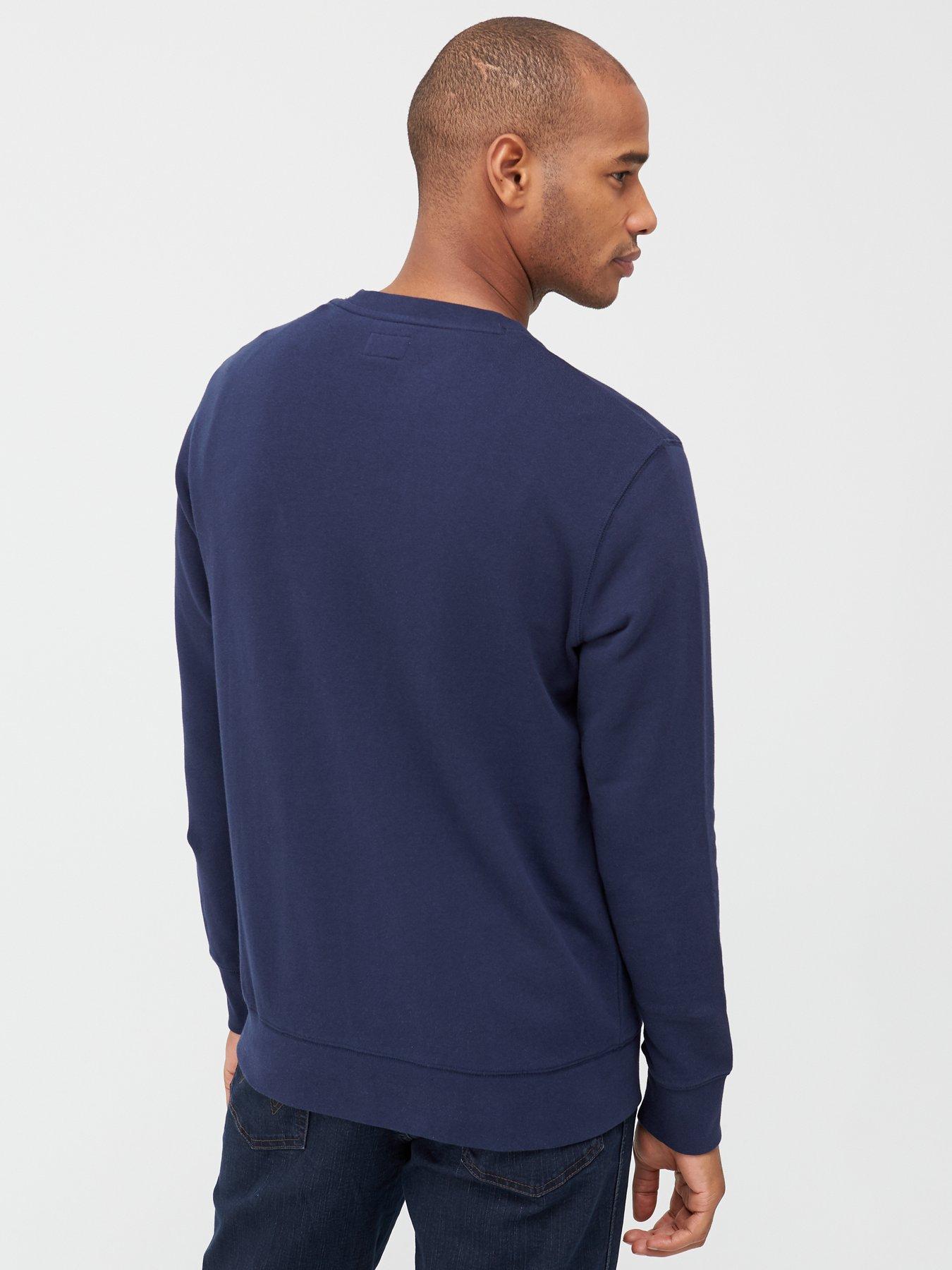 stillFront image of wrangler-sign-off-logo-sweatshirt-navy