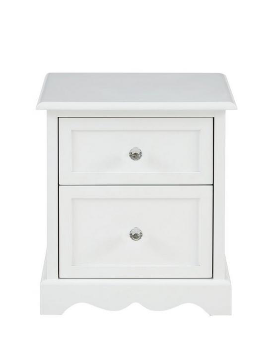 front image of tia-2-drawer-bedside-chest