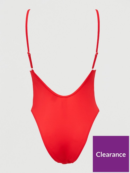 back image of guess-icon-logo-swimsuit-red