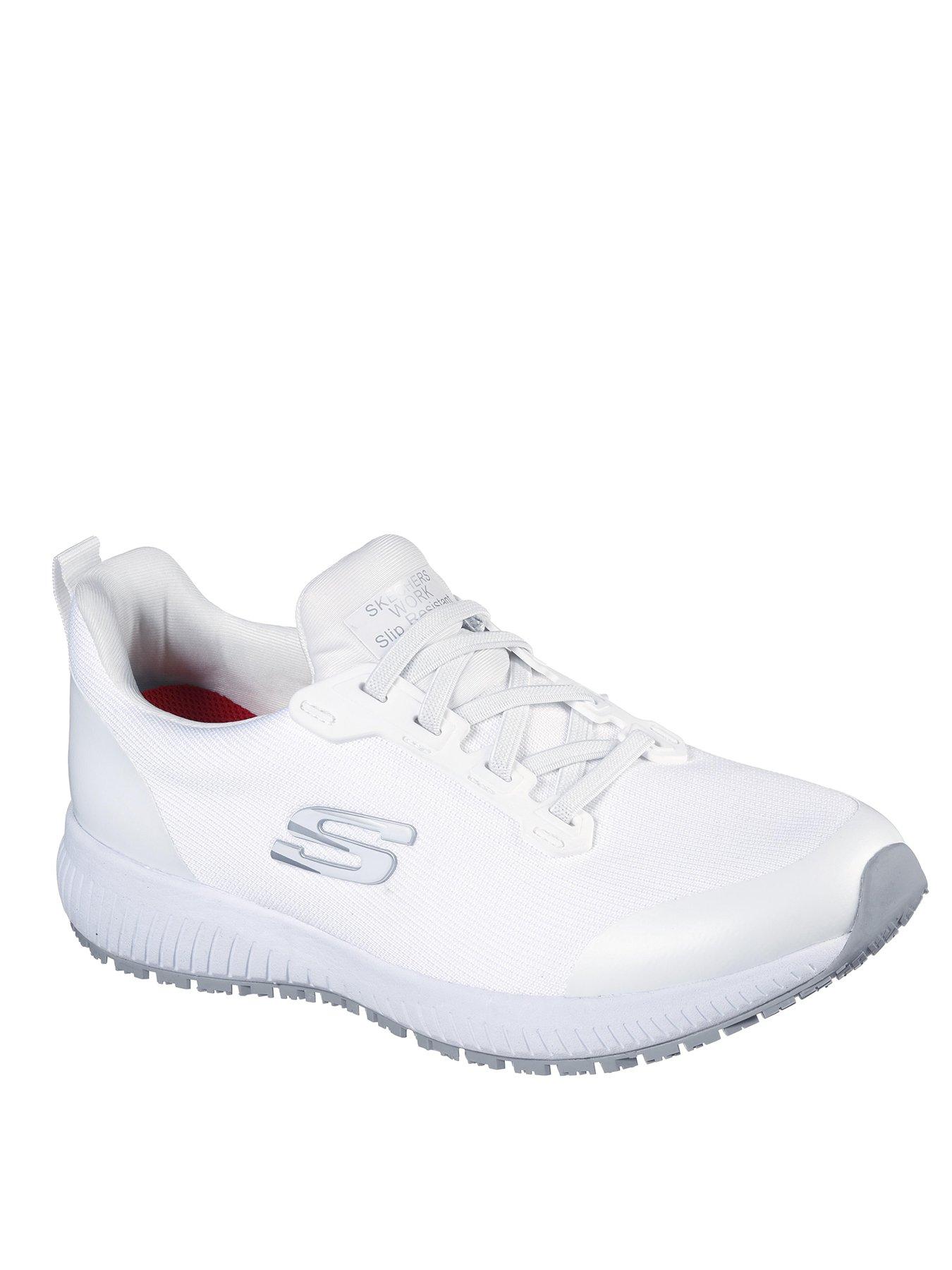 Skechers Workwear Squad Slip Resistant Bungee Lace Slip-on Trainer - White