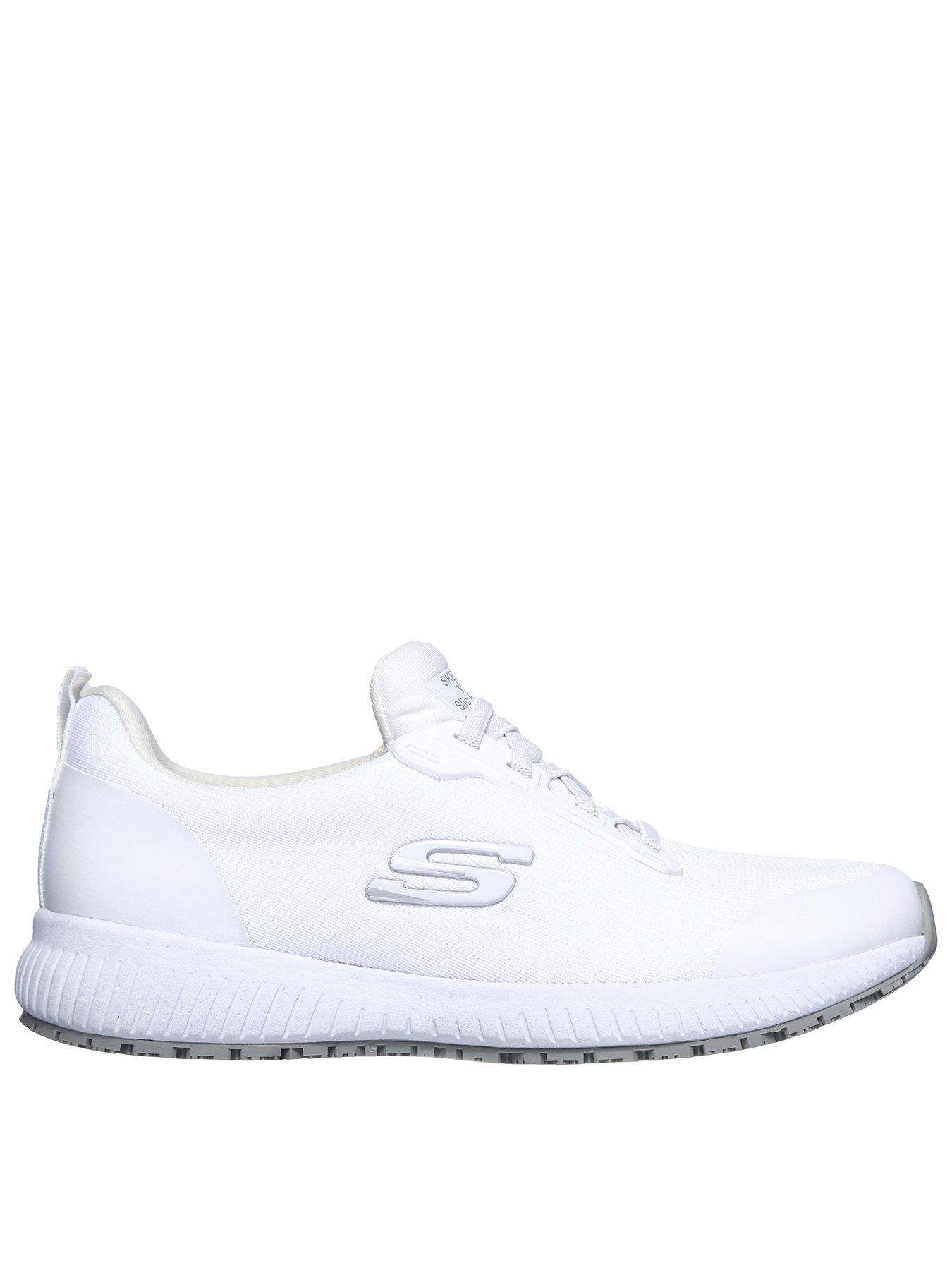 Skechers Workwear Squad Slip Resistant Bungee Lace Slip-on Trainer - White