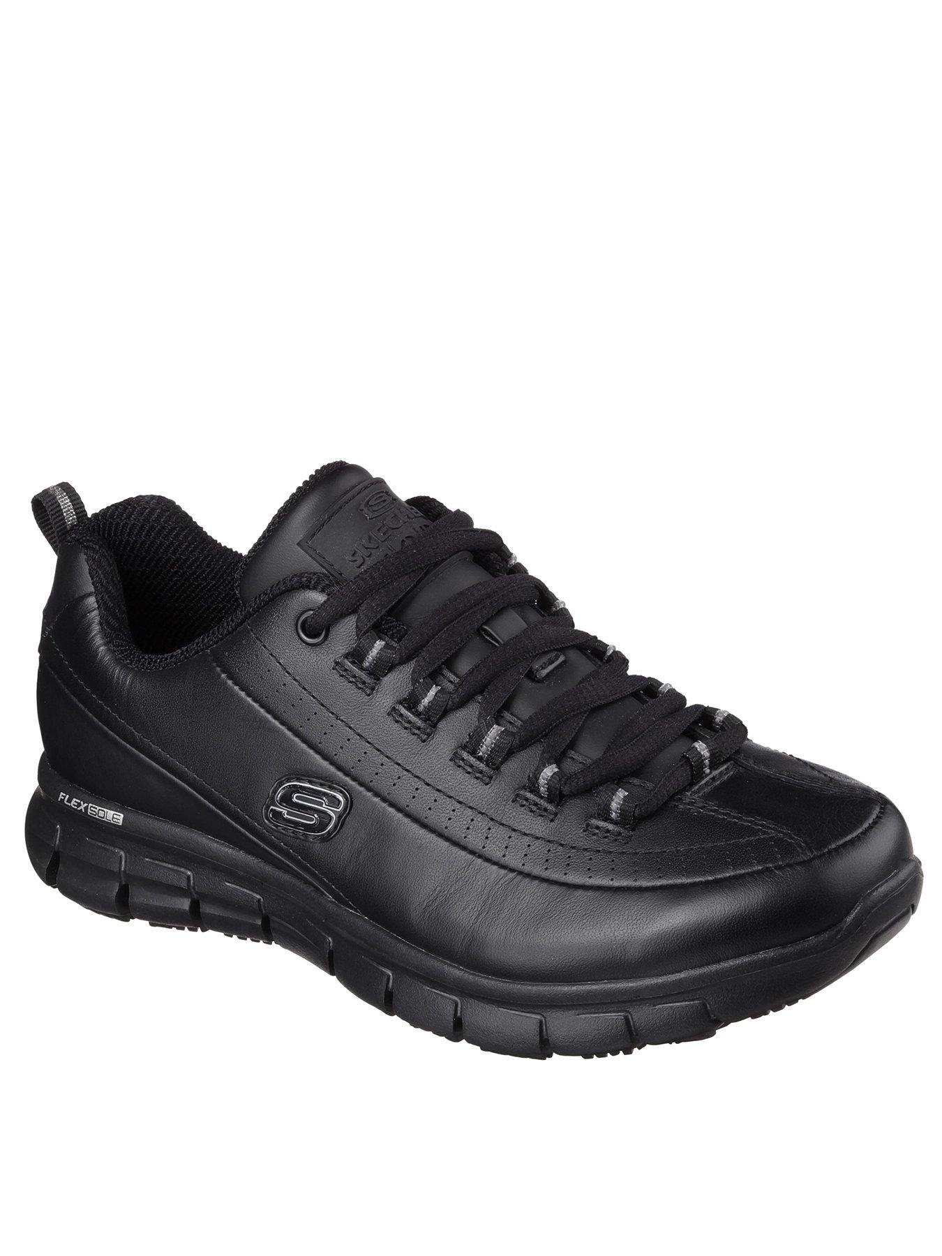 undefined Sure Track Trickel Workwear Slip Resistant Leather Trainer - Black