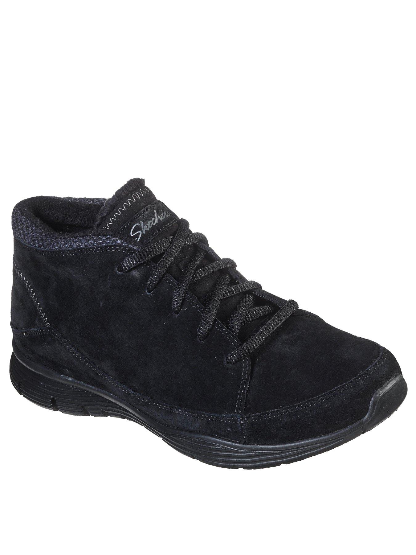 skechers black boots ladies